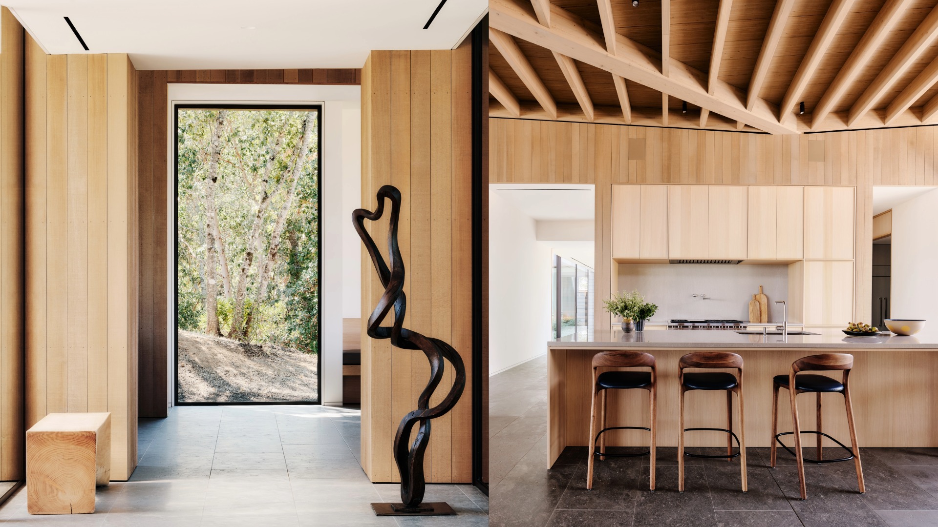 室內任一角落皆能感受與自然景觀相互輝映的空間對話。