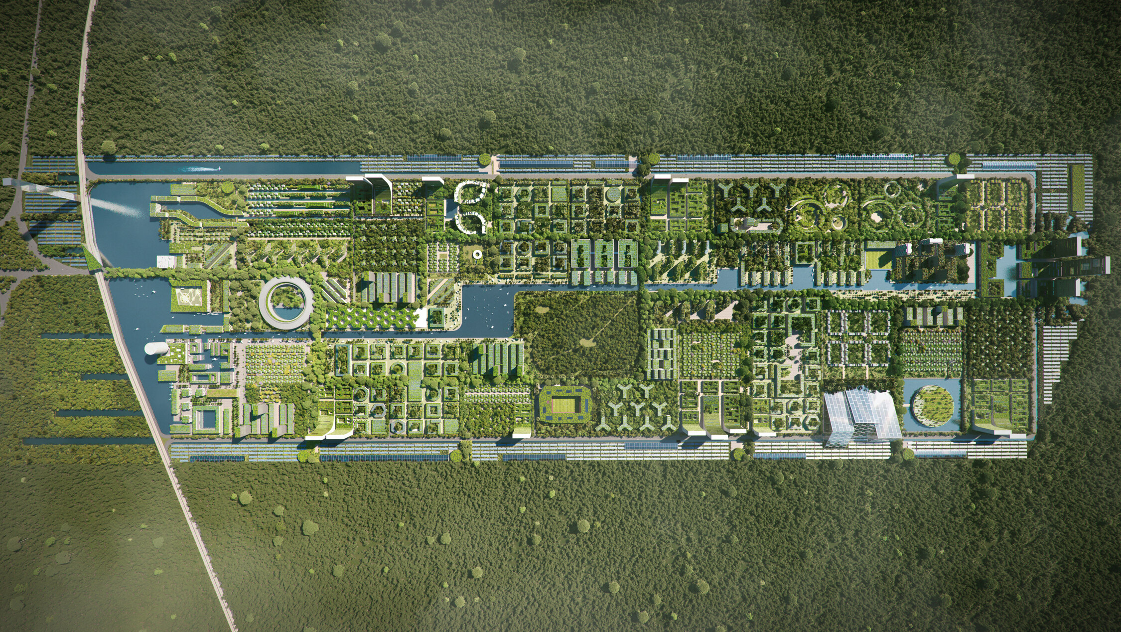 綠化面積廣達 400 公頃的 Smart Forest City， 將植入 750 萬株各類樹木植栽。